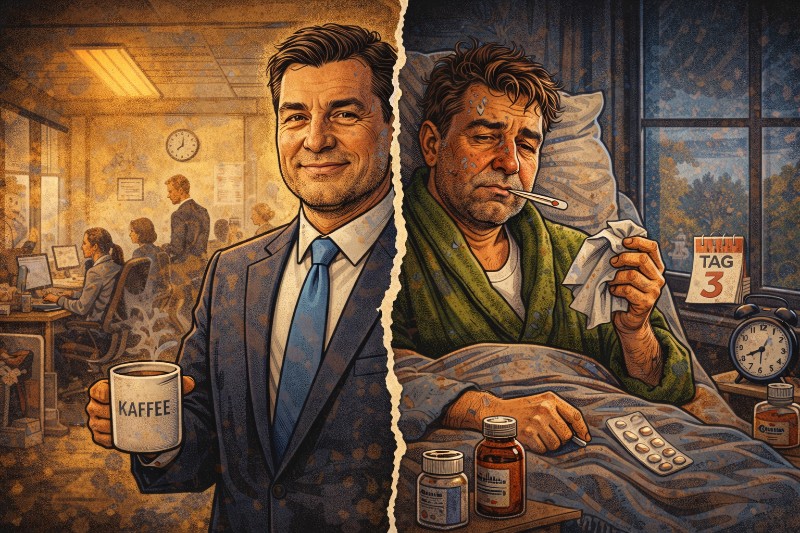 Halb krank, ganz tapfer: Wie Markus Söder die Arbeitswelt rettet