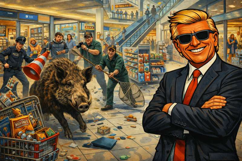 Wenn das Wildschwein shoppen geht