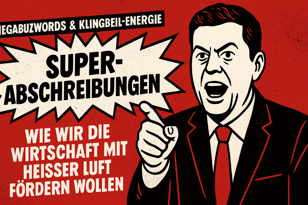 Superabschreibungen, Megabuzzwords &amp; Klingbeil-Energie – Wie wir die Wirtschaft mit heißer Luft fördern wollen