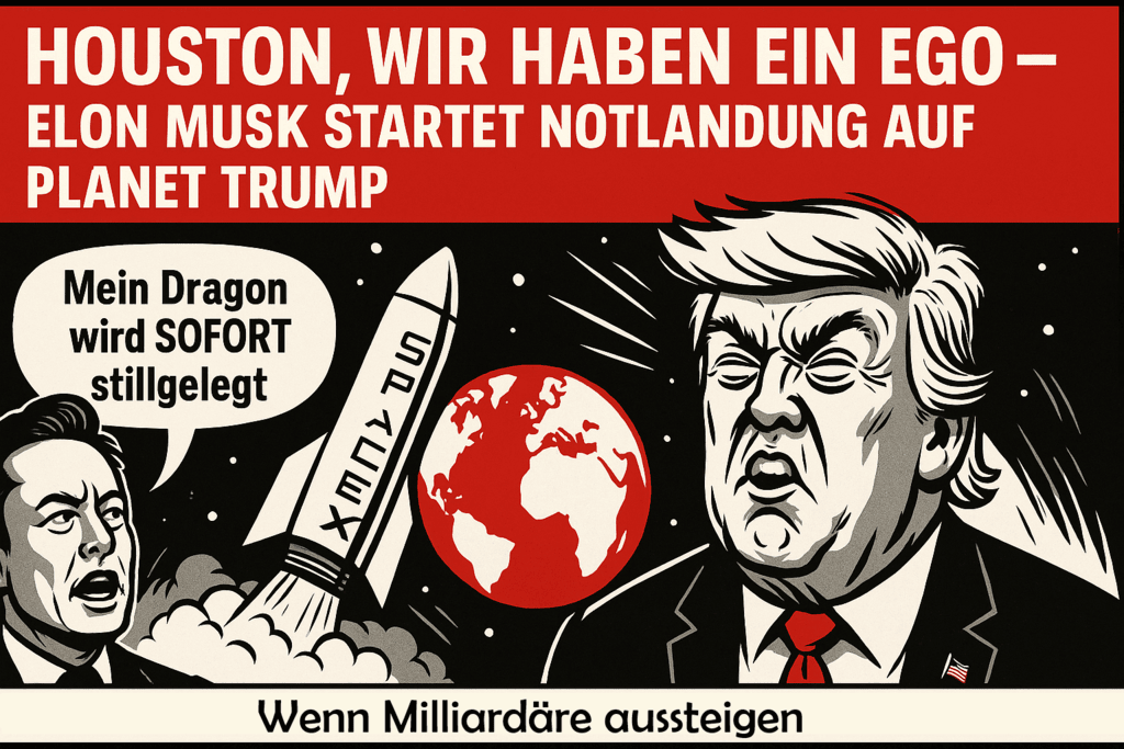 Houston, wir haben ein Ego – Elon Musk startet Notlandung auf Planet Trump
