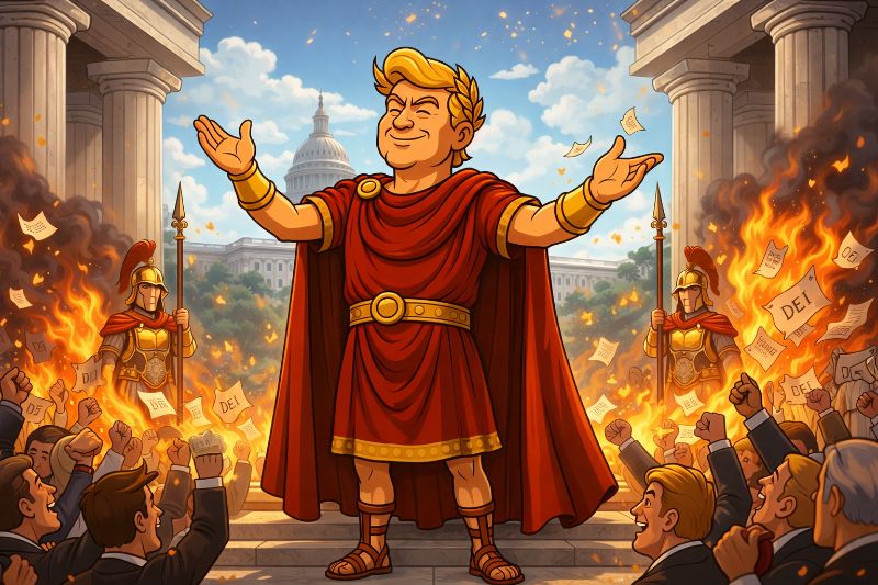 The Emperor’s Order: Trumpius Caesar Bans DEI and Declares War on Mediocrity